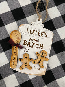 Christmas Ornament, Customizable  Grandparents Gingerbread kids Perfect Batch