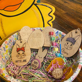 Personalized Easter Bundle, Easter Basket Tag, Play-Doh and Holder, personalized paint kit