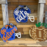 Football Helmet with Team Name, High School Football College Gameday Customizable Door Hanger