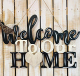 Welcome to Our Home Cutout Wooden Door Hanger Unfinished Craft Shape