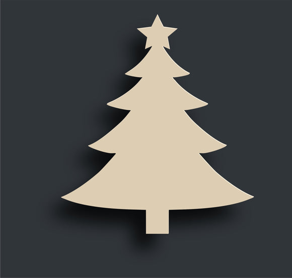 Christmas tree with star, Christmas wooden blank Door Hanger Wooden Blank