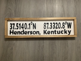 Longitude and Latitude Sign, Any Town with Frame